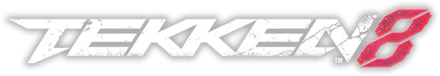TEKKEN 8 — official white distressed wordmark with red 8